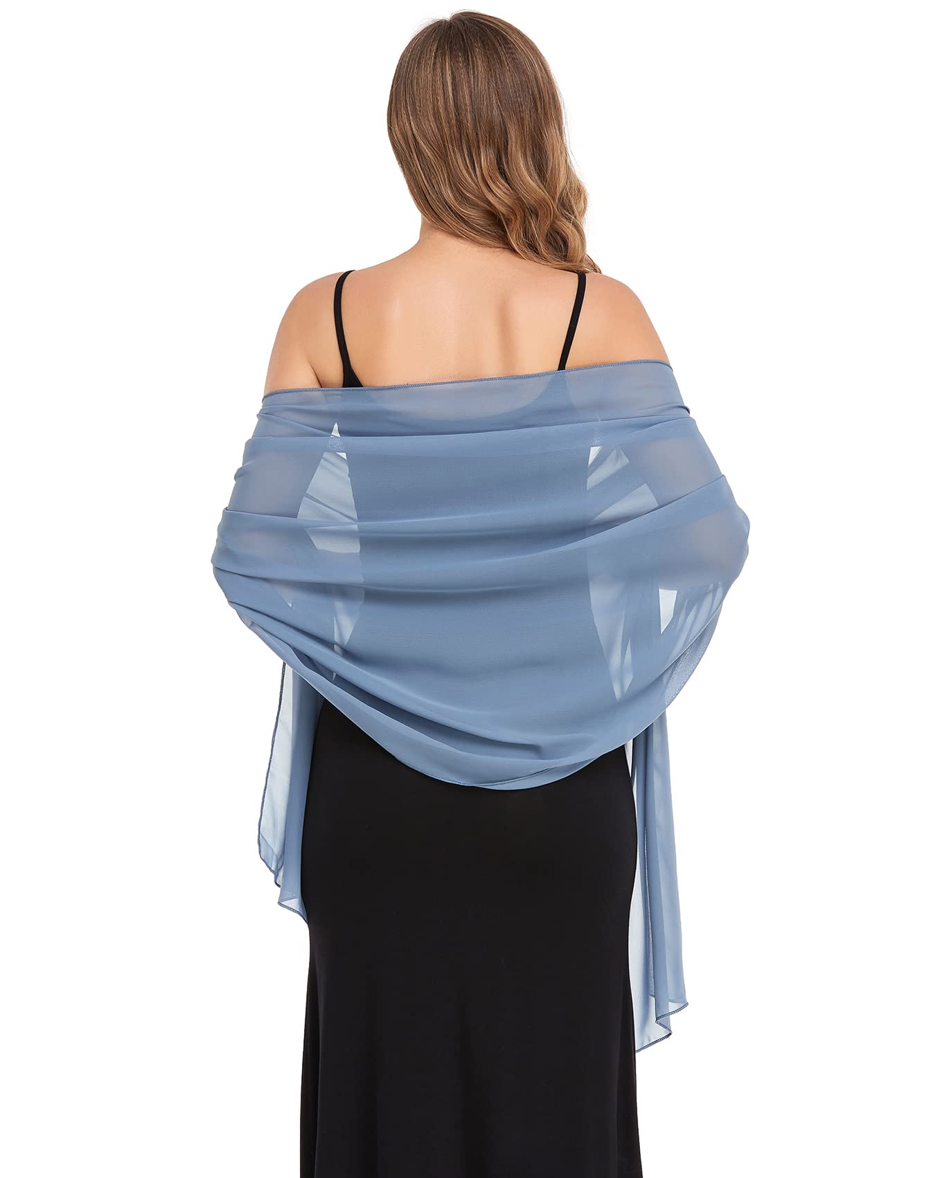 Elegant Soft Silky Chiffon Shawls & Wraps for Women - Sheer Bridal Scarf for Wedding, Evening Dresses & Special Occasions