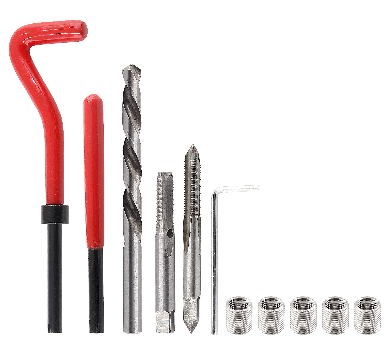 30pcs M8 x 1.25mm Thread Repair Kit - Metric Tap Insert Set with Hand Tools for Auto & Motorcycle Repair - Fix Stripped Threads in Aluminum & Steel - DIY Automotive Maintenance & Engine Repair Solution