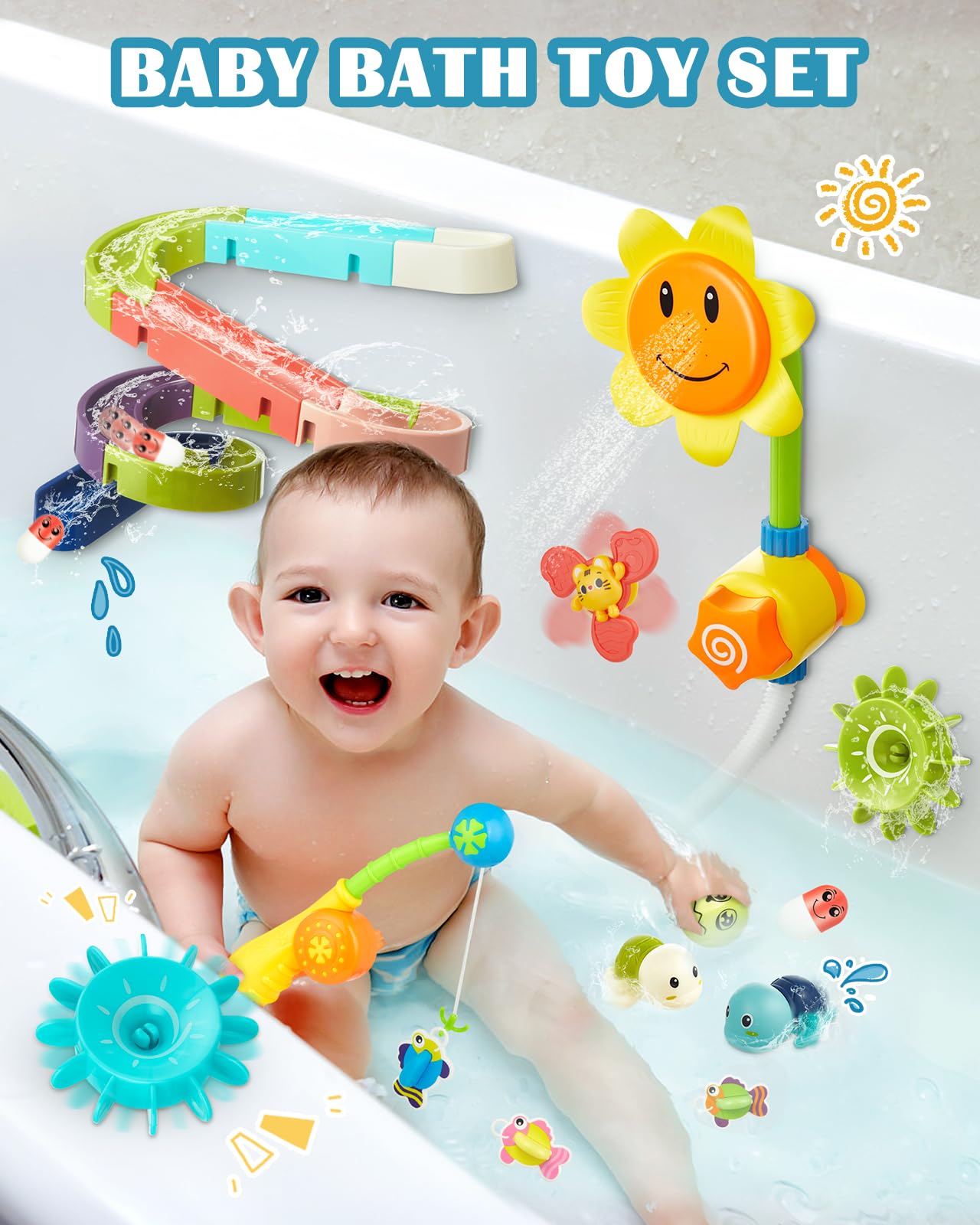 Lictin Baby Bath Toys for Toddlers - Fun Shower & Fishing Game for Kids - Perfect Gift for Baby Boy & Girl