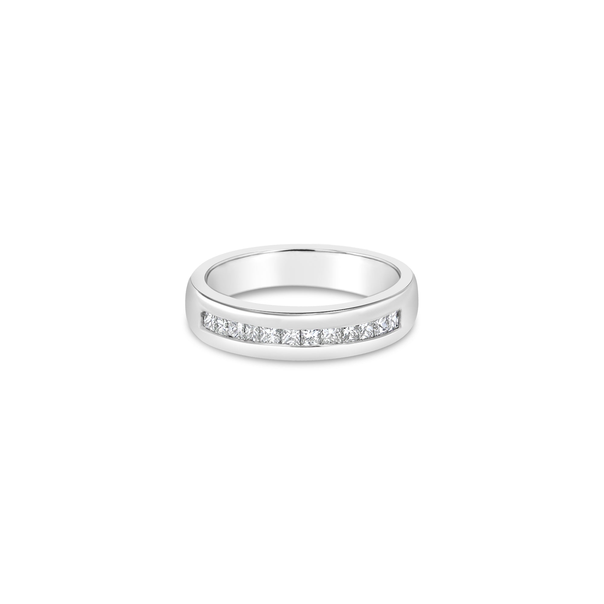 Princess Cut Channel Set Wedding Band .84cttw 14k White Gold - Elegant Diamond Ring for Brides, Anniversaries & Special Occasions