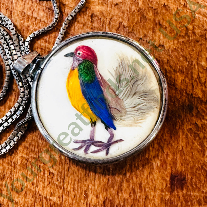 Victorian Sterling Silver Double Sided Bird Feather Pendant Necklace - Elegant Jewelry for Women, Perfect Gift for Birthday, Anniversary & Special Occasions