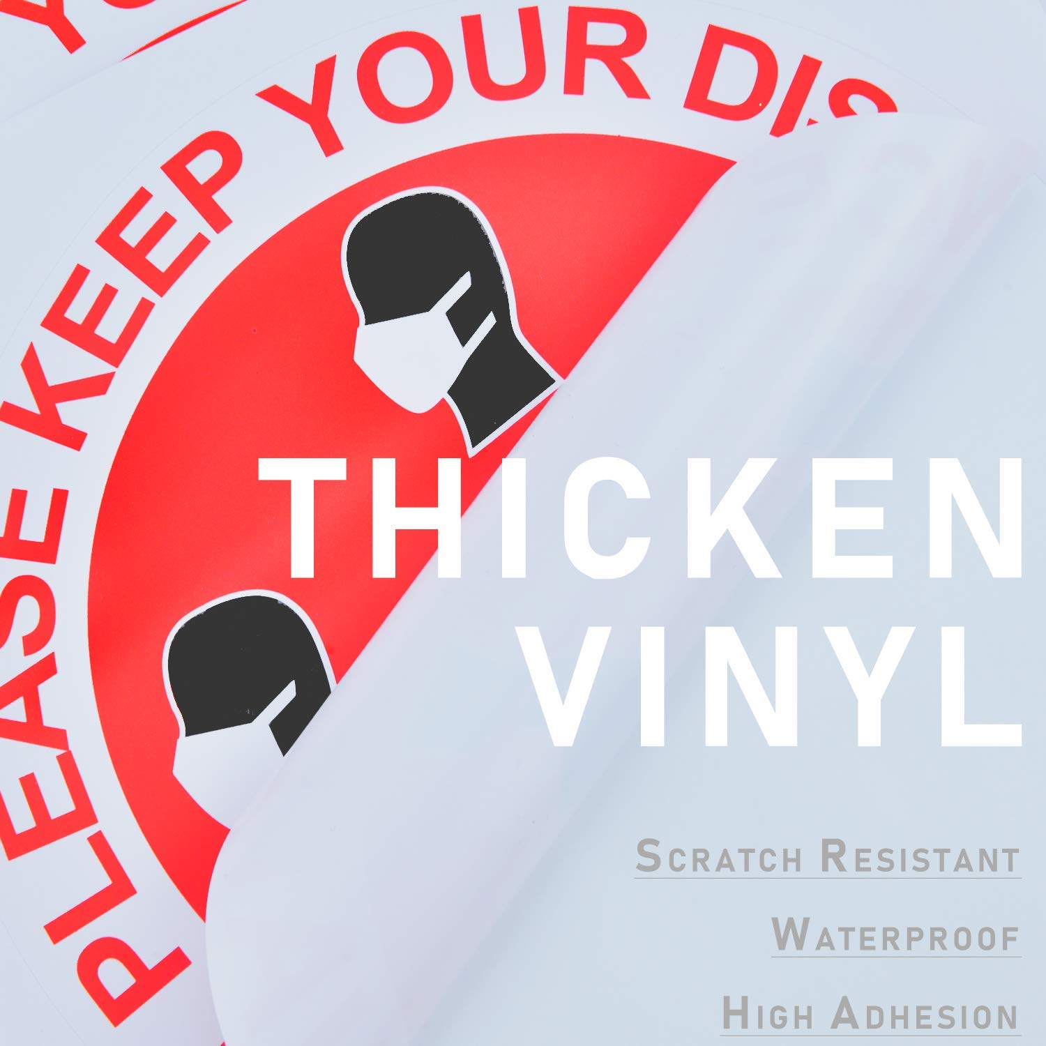 10 Pack Social Distancing Floor Decals - Non-Slip Adhesive Stickers for Retail Stores, Offices & Public Spaces - Perfect for COVID Safety Markings & Queue Management