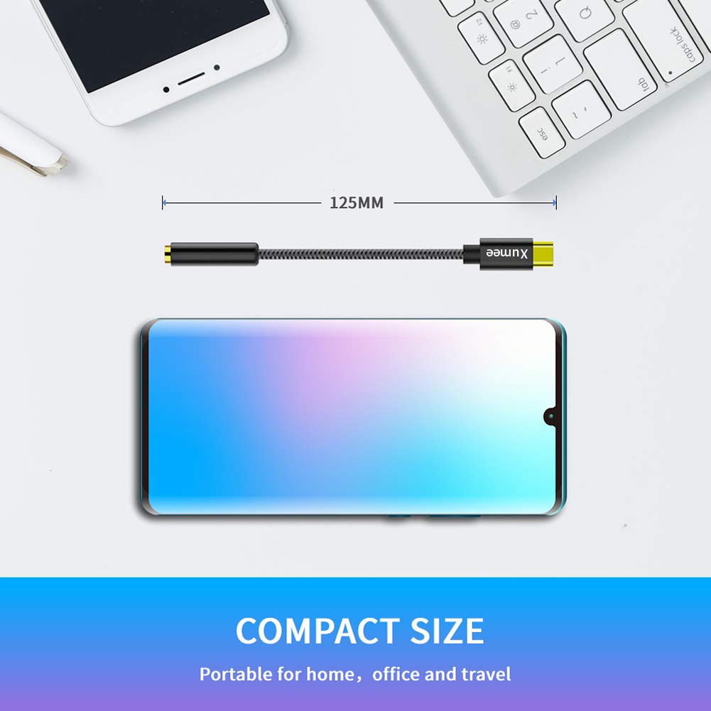 Premium USB C to 3.5mm Headphone Adapter with Hi-Res DAC - USB Type C to AUX Audio Jack Converter for iPhone 16/15 Pro Max, Samsung Galaxy S25/S24/S23/S22 FE Ultra - Perfect for Music, Gaming & Conference Calls