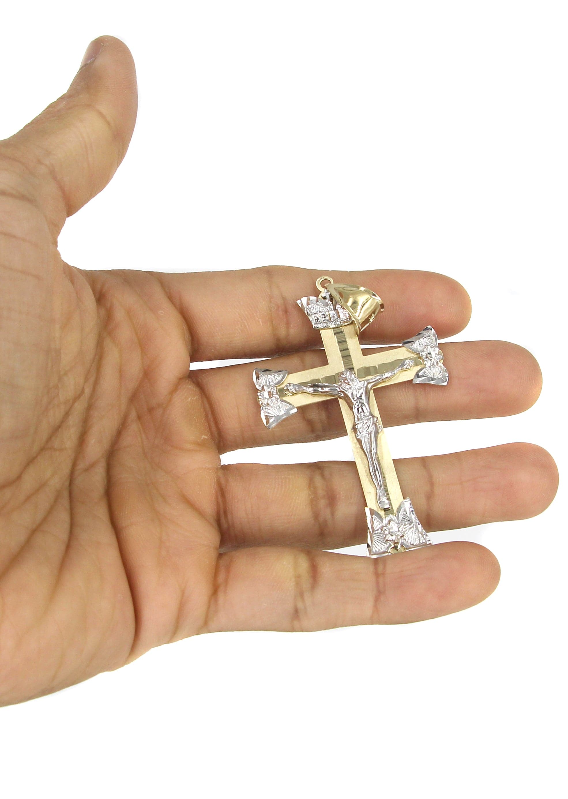 10K Yellow Gold Cross Crucifix Necklace for Women & Men - 21.2 Grams Solid Gold Religious Jewelry - Perfect for Baptism, First Communion, Confirmation & Daily Wear