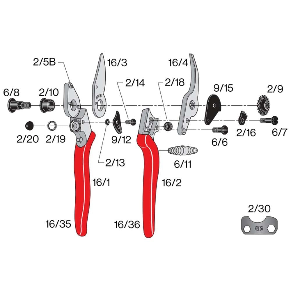 Original Felco 16 Pruner Replacement Parts - Blades, Springs & Screws for Gardening & Landscaping Tools | Perfect for Pruning Shears Maintenance & Repair