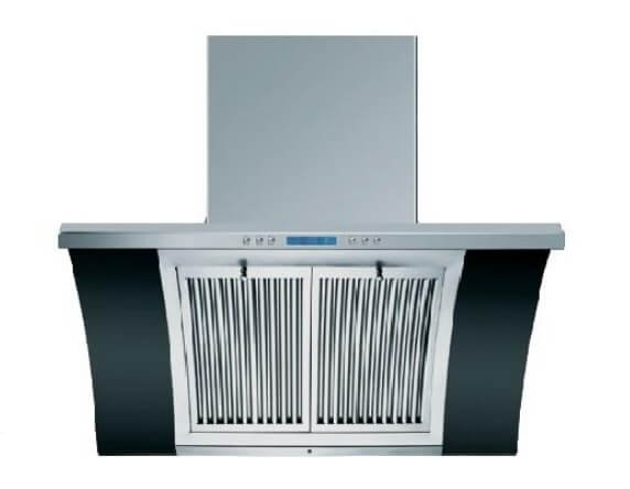 Ellane EH 2688 90cm Stainless Steel Chimney Range Hood with Arch Glass & EB 248SV 3-Burner Gas Cooktop Hob Set - Modern Kitchen Ventilation System for Home Cooking and Smoke Extraction