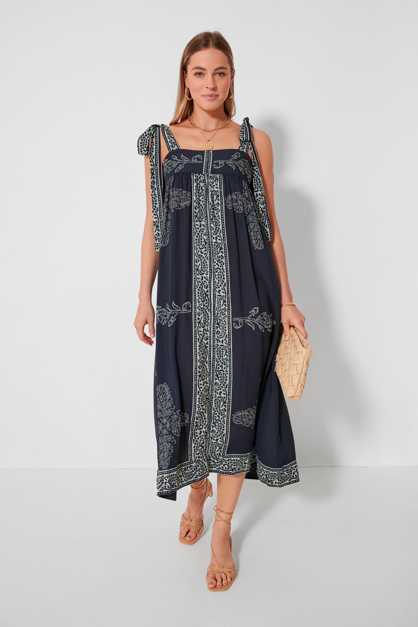 Blue Marine Dani Dress - Elegant Flowy Summer Maxi Dress for Women | Beach Wedding, Vacation, Party Wear