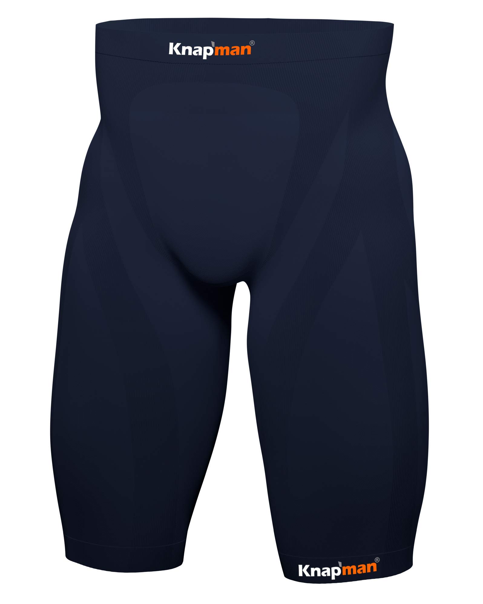 Knap'man Zoned Compression Shorts for Men - Moisture Wicking, 45% Compression, Navy Blue - Ideal for Running, Gym Workouts & Sports Recovery