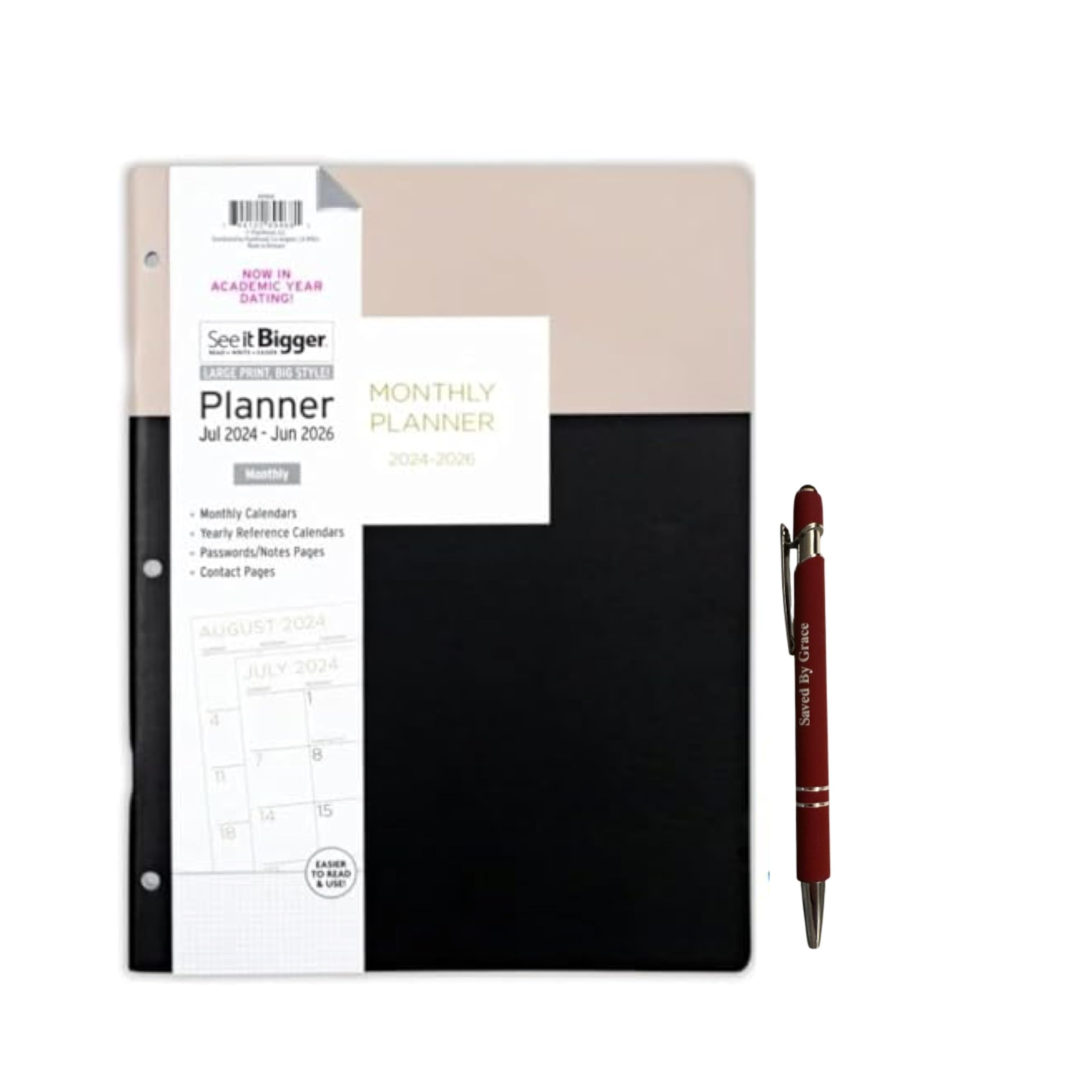 2025-2026 Monthly Planner - Large Print 8.5'' x 11'' with Assorted Covers & Stylus Pen | Perfect for Work, School & Personal Organization | Dated Planner for Professionals & Students