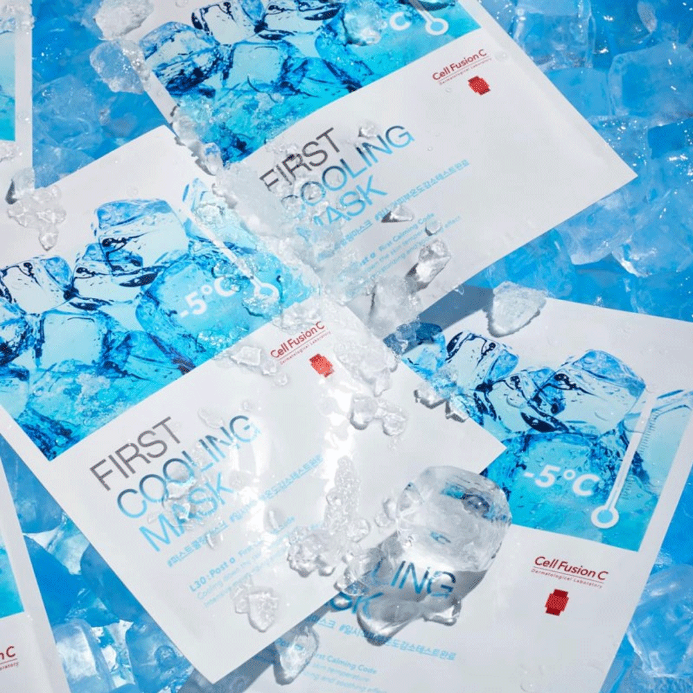 Cell Fusion C Post Alpha First Cooling Sheet Mask 25g (5 Pack) - Korean Skincare for Soothing & Hydrating - Perfect for Post-Procedure Care & Summer Skin Relief