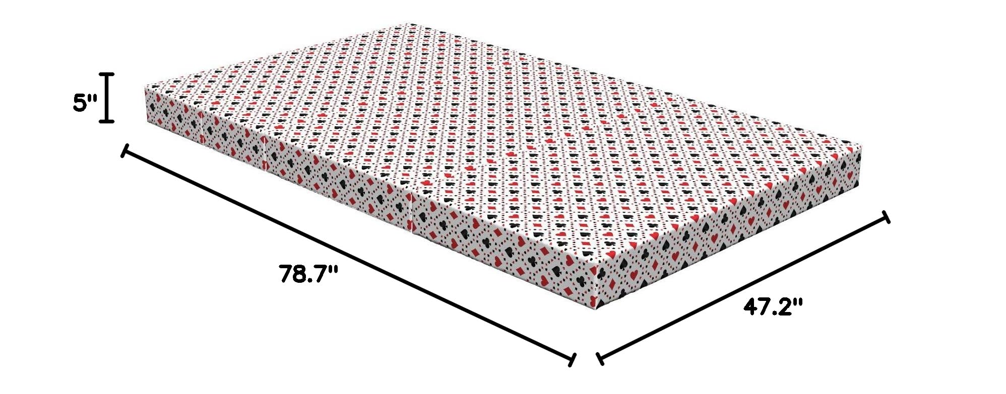 Ambesonne Red Black Foldable Mattress - 78.7