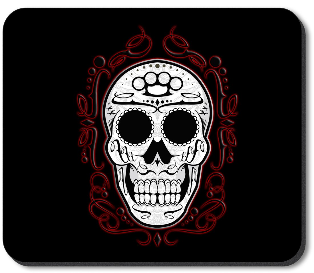 Premium Art Plates Brand Gaming Mouse Pad with Skull Design - Non-Slip Rubber Base for PC, Laptop & Office Use - Perfect for Gamers, Graphic Designers & Home Office Setup