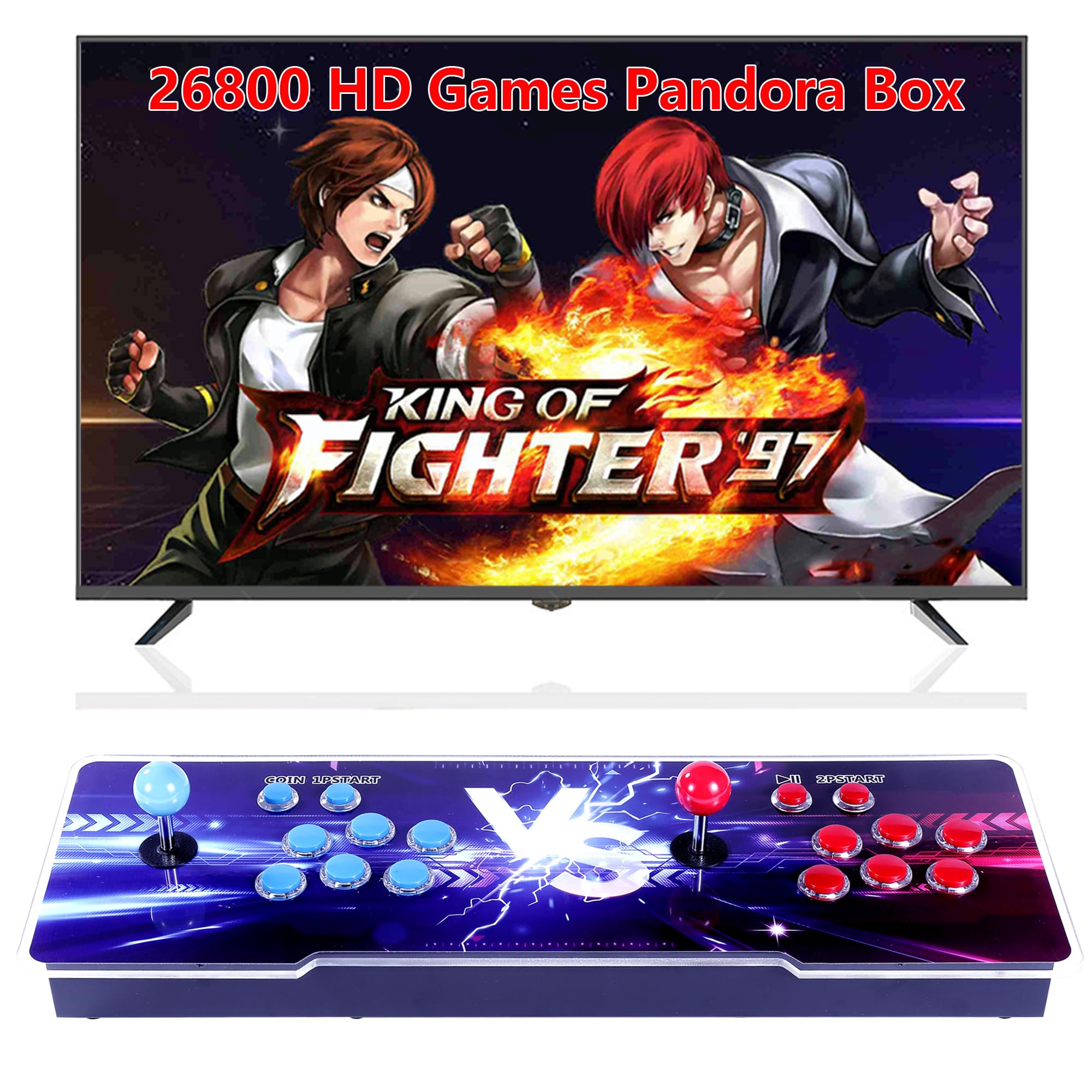 26800-in-1 Retro Arcade Game Console - Pandora's Box with 1280X720 HD Display, 3D Games, Search/Save Features, 4-Player Support | Perfect for Home Entertainment, Game Rooms & Retro Gaming Parties