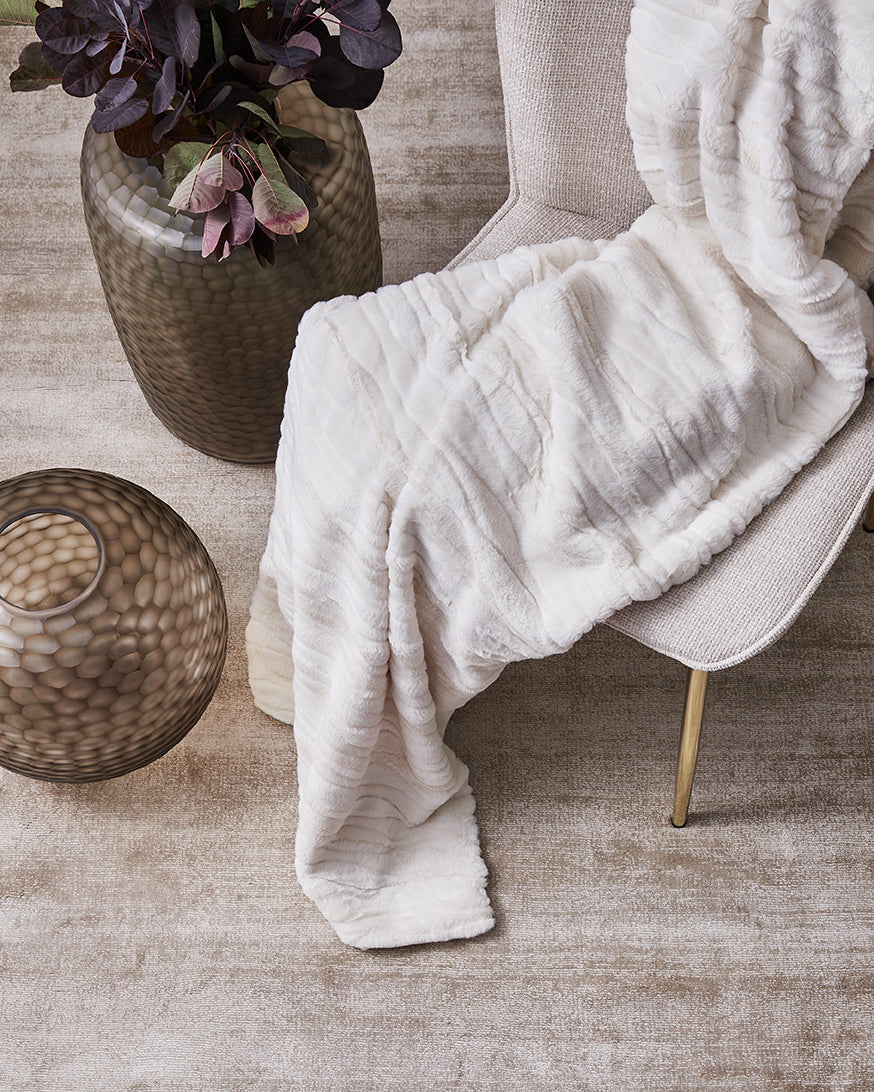 Juliet Throw Blanket 130x170cm Ivory - Soft & Cozy Knit Blanket for Bed, Couch, and Travel - Perfect for Home Decor, Gifts, and Cold Weather