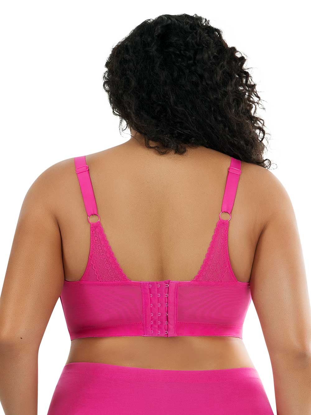 Parfait Mia Dot Wire-Free Padded Mesh Bralette - Bright Pink | Comfortable Seamless Support for Everyday Wear, Yoga & Lounge