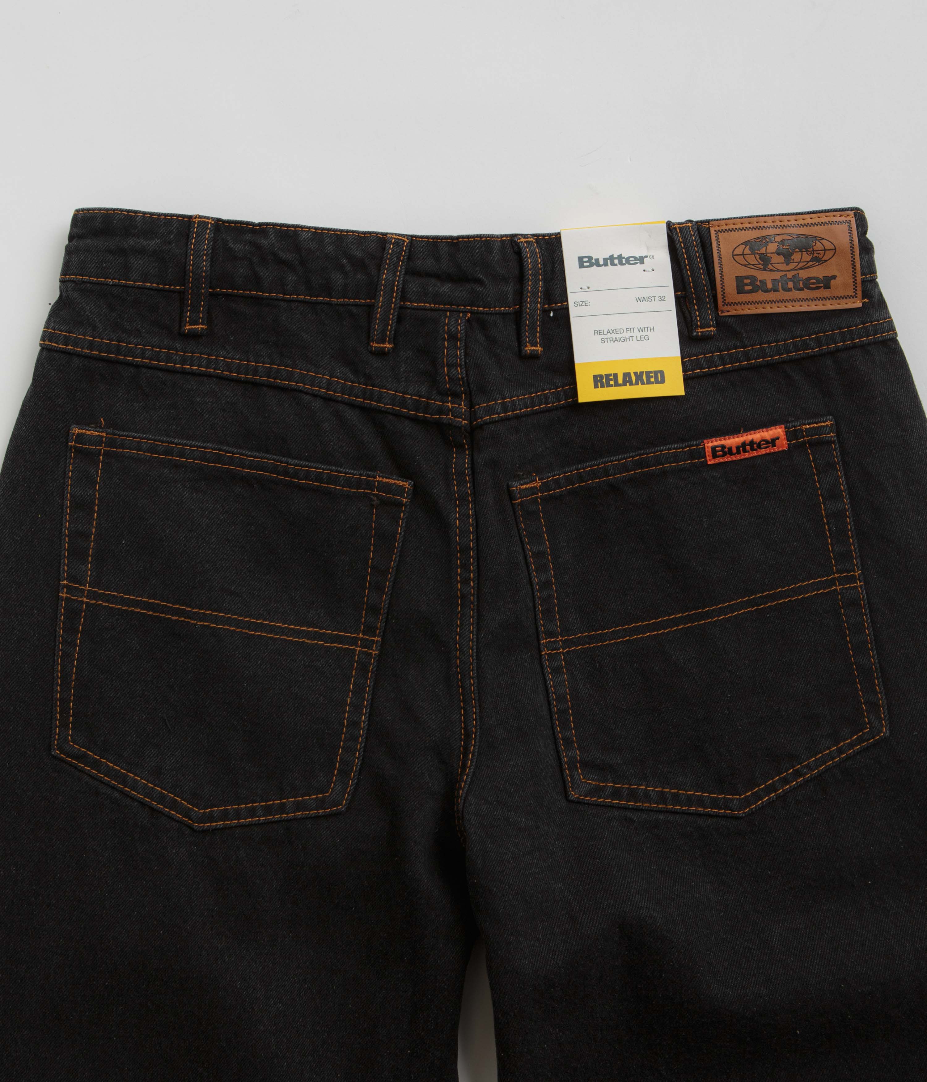 Butter Goods Relaxed Fit Washed Black Jeans for Men | Comfortable Casual Denim Pants for Everyday Wear & Street Style