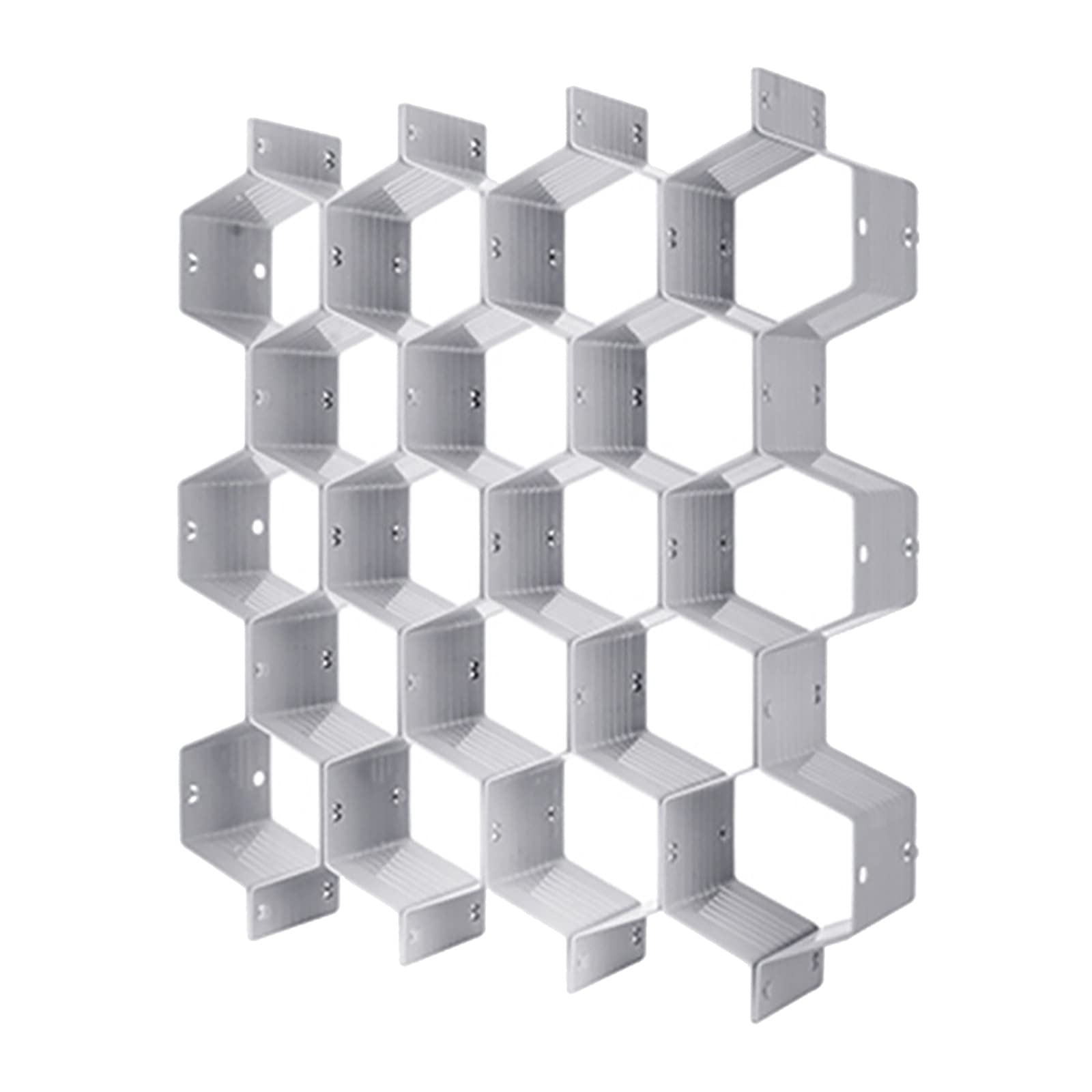 Honeycomb Drawer Organizer - Plastic Grid Compartment Storage Box for DIY Drawer Dividers | Perfect for Kitchen, Office & Bathroom Organization (Gray)