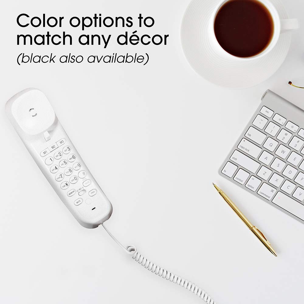 12ft Power Gear Coiled Telephone Cord - Compatible with All Corded Landline Phones - Durable White Phone Cable (27640) for Home & Office Use - Perfect for Desk Phones, Call Centers, and Reception Areas