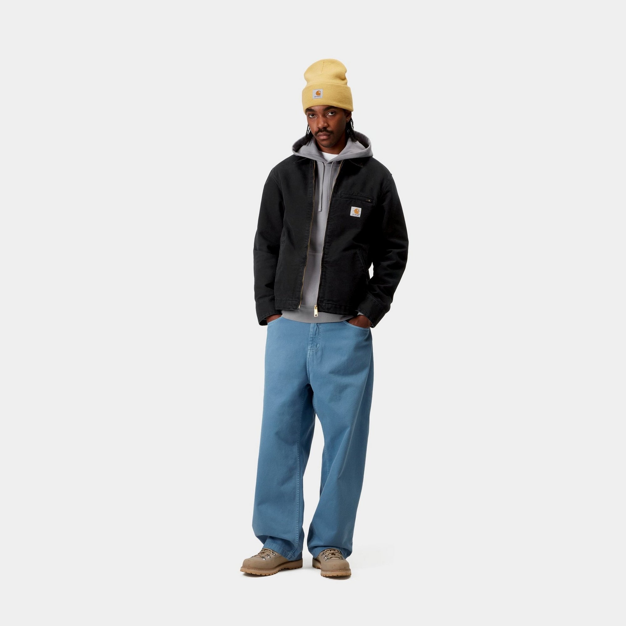 Men's Detroit Jacket - Stone Canvas Spring Jacket for Men | Black Water-Resistant Workwear for Outdoor & Casual Wear
