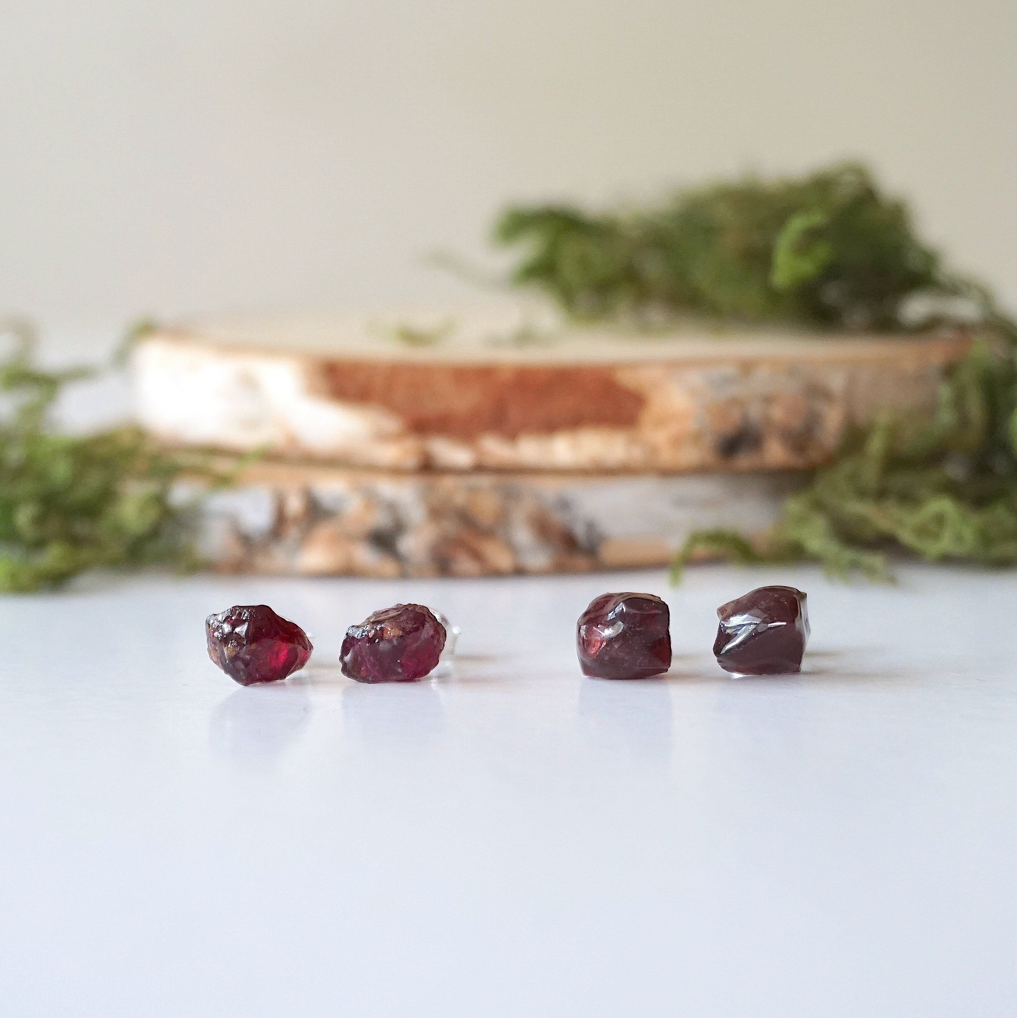 Garnet Stud Earrings for Women - 14K Gold Post Earrings | Perfect for Everyday Wear, Gift Giving & Special Occasions