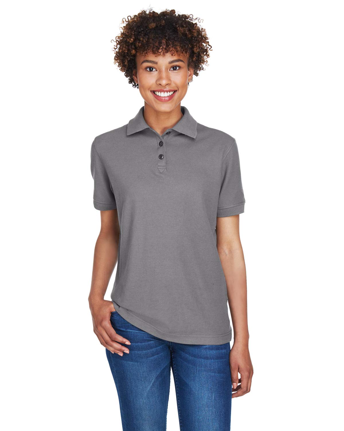 UltraClub 8541 Women's Whisper Pique Polo Shirt - Soft Breathable Cotton, Comfort Fit for Golf, Tennis & Casual Wear