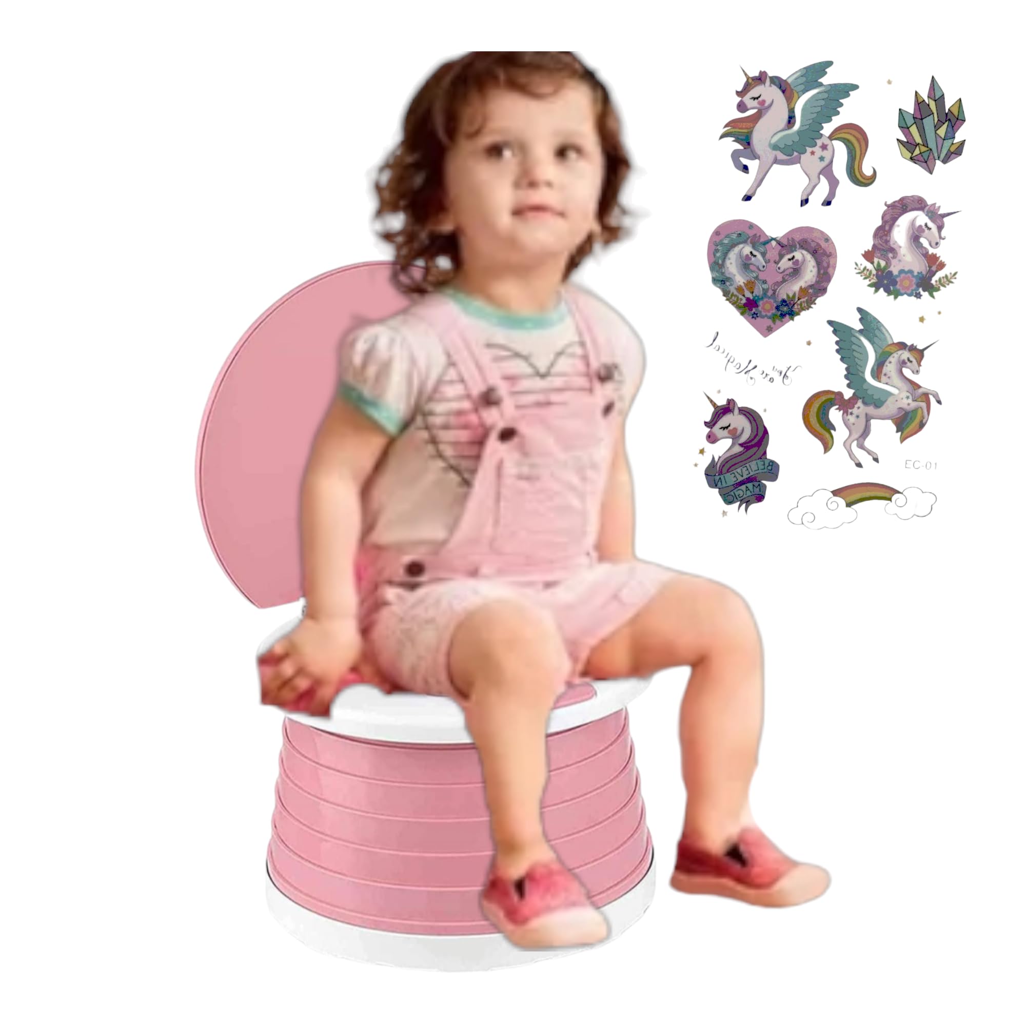 Foldable Potty Chair for Toddlers - Portable & Lightweight Training Toilet Seat for Kids - Indoor/Outdoor Use at Home, Travel, Camping (Light Blue)
