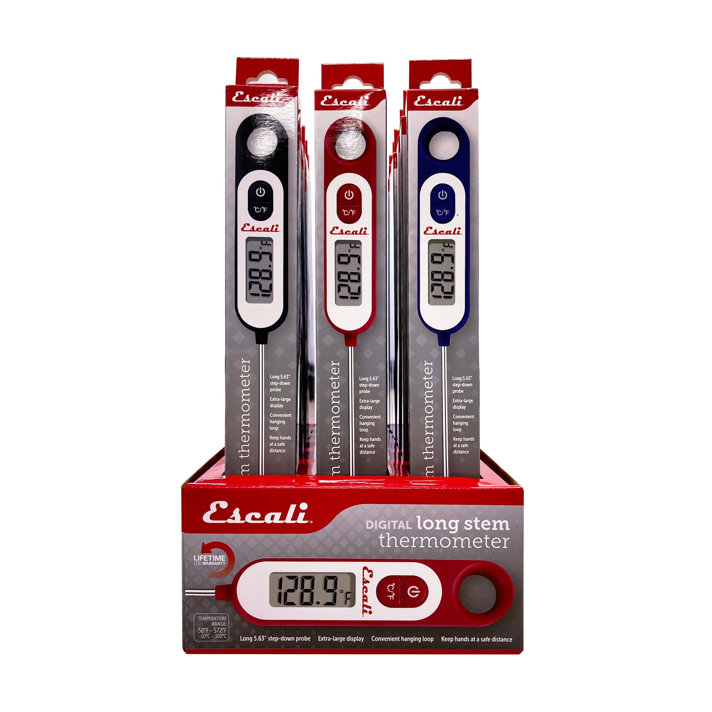 18 Pack Digital Long Stem Thermometer for Cooking, BBQ, Meat, Candy & Home Brewing - Accurate Kitchen & Food Temperature Probe