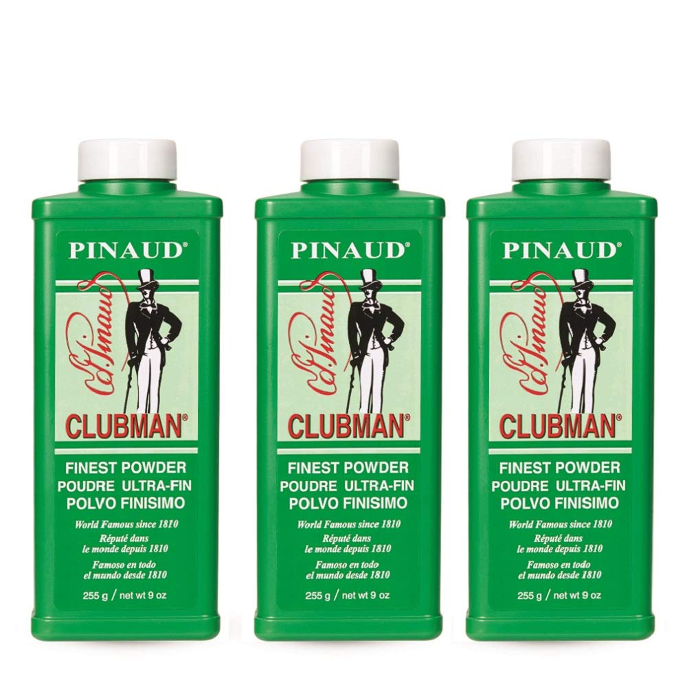 Clubman Pinaud Talc Powder 9 oz (Pack of 3) - Classic Barber Scent for Men's Grooming, After Shave & Body Freshener | Perfect for Home, Salon & Travel Use