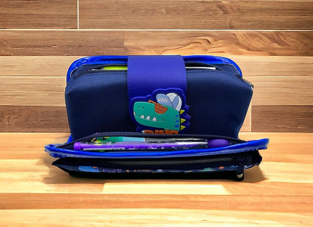 Cute Dinosaur Pencil Case for Girls & Kids - Large Capacity Stationery Pouch, School & Office Organizer, Perfect for Backpack, Birthday Gift & School Supplies (Dino Design) - Ideal for Students, Classroom & Homework Organization
