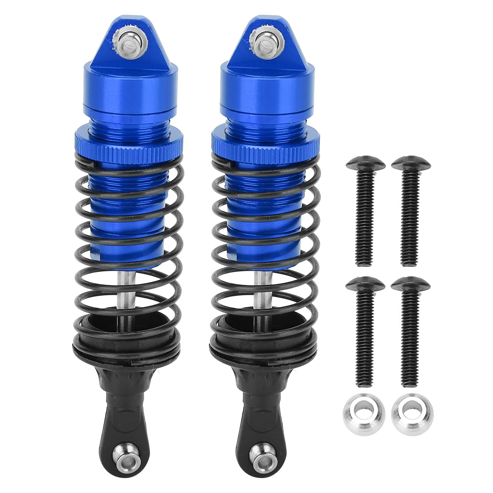 Dilwe 2Pcs 100mm RC Metal Shock Absorber - Heavy Duty Aluminum Alloy Damper for Traxxas Slash 2WD Upgrade Parts (Navy Blue) | Off-Road RC Car Suspension Accessories for Racing & Bashing