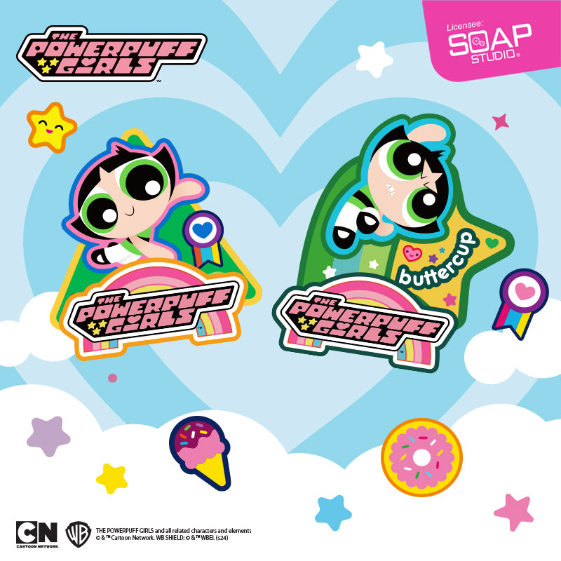 Soap Studio The Powerpuff Girls Standing Magnetic Badge Blind Box - Collectible Figures for Fans, Kids Room Decor & Office Desk Accessories