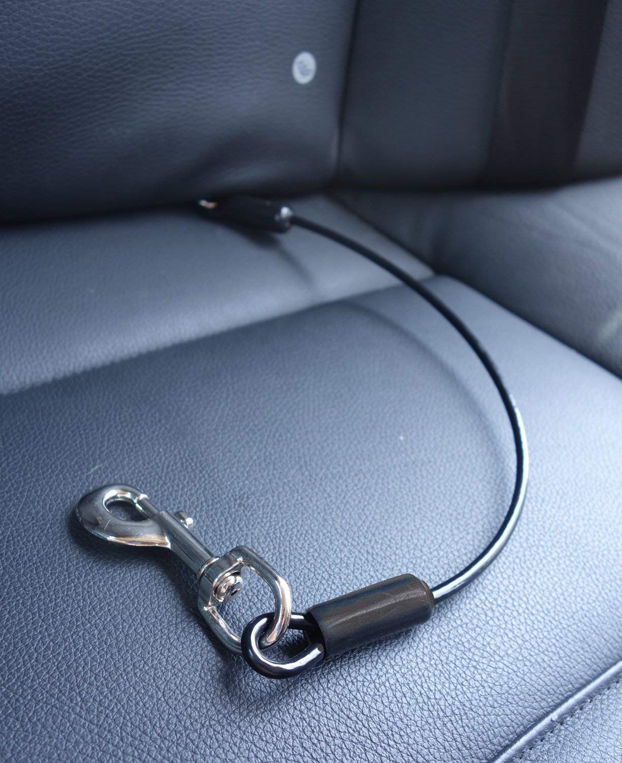Leash Boss Heavy Duty Chew Proof Dog Car Seat Belt - No-Chew Coated Steel Rope Pet Seatbelt for Cars - 5 Sizes (26 inch) - Secure Your Pet Safely During Travel - Perfect for Road Trips, Vet Visits & Daily Commutes