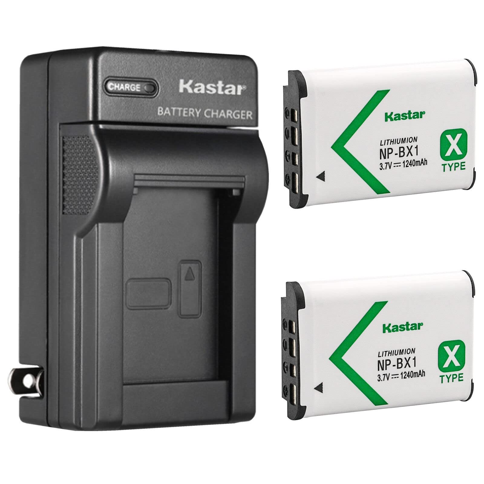 Kastar 2-Pack NP-BX1 Replacement Battery & AC Wall Charger for Sony ZV-1, ZV-1F, ZV-1 II & Hasselblad Stellar Cameras - Perfect for Vlogging, Travel & Photography
