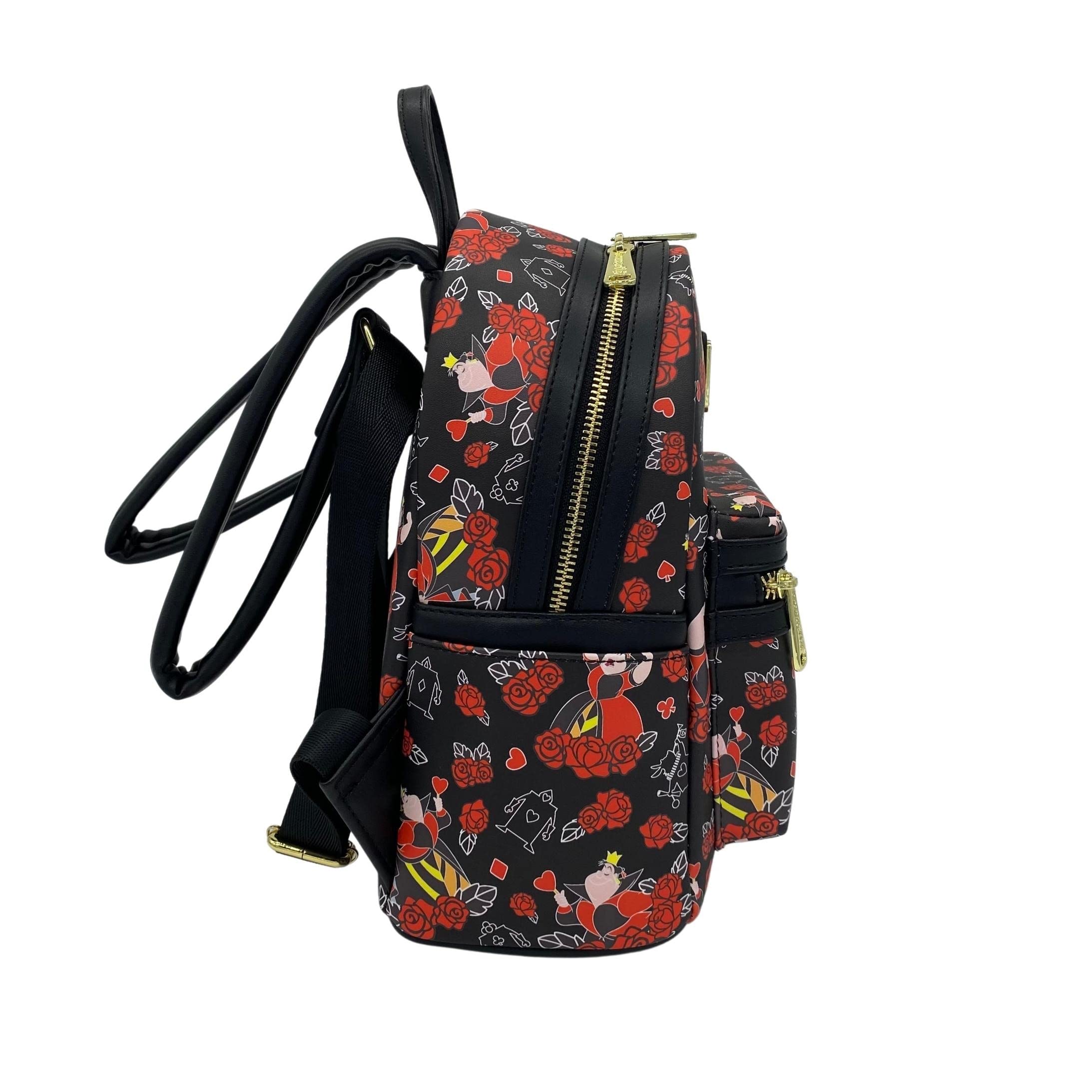 Exclusive Loungefly Alice in Wonderland Queen of Hearts Crossbody Bag with Adjustable Double Straps - Perfect for Disney Fans, Cosplay & Everyday Use