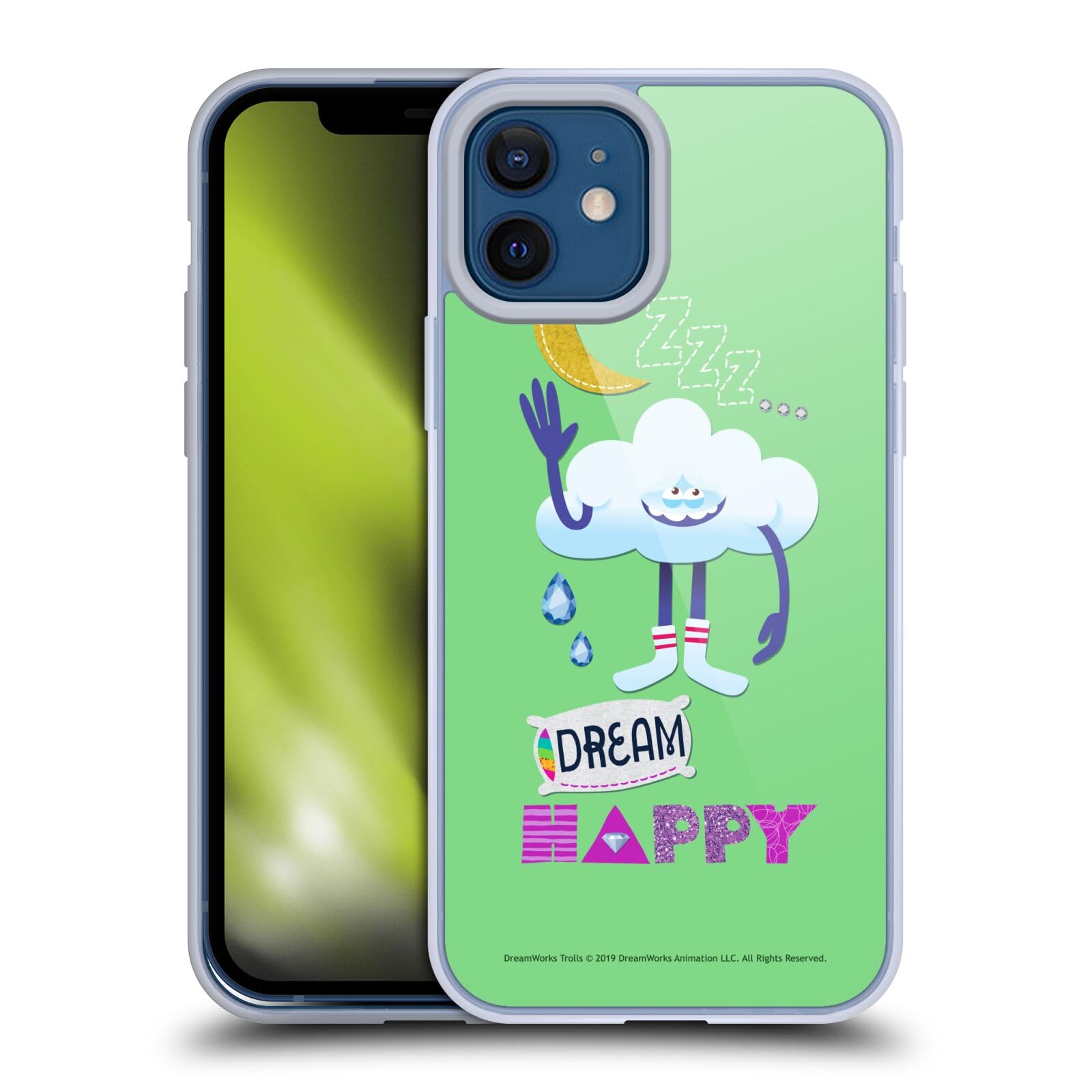 Official Trolls Dream Happy Cloud Soft Gel Case for Apple iPhone 12/12 Pro - Cute Protective Phone Cover with Licensed Graphics - Perfect for Kids, Teens & Movie Fans