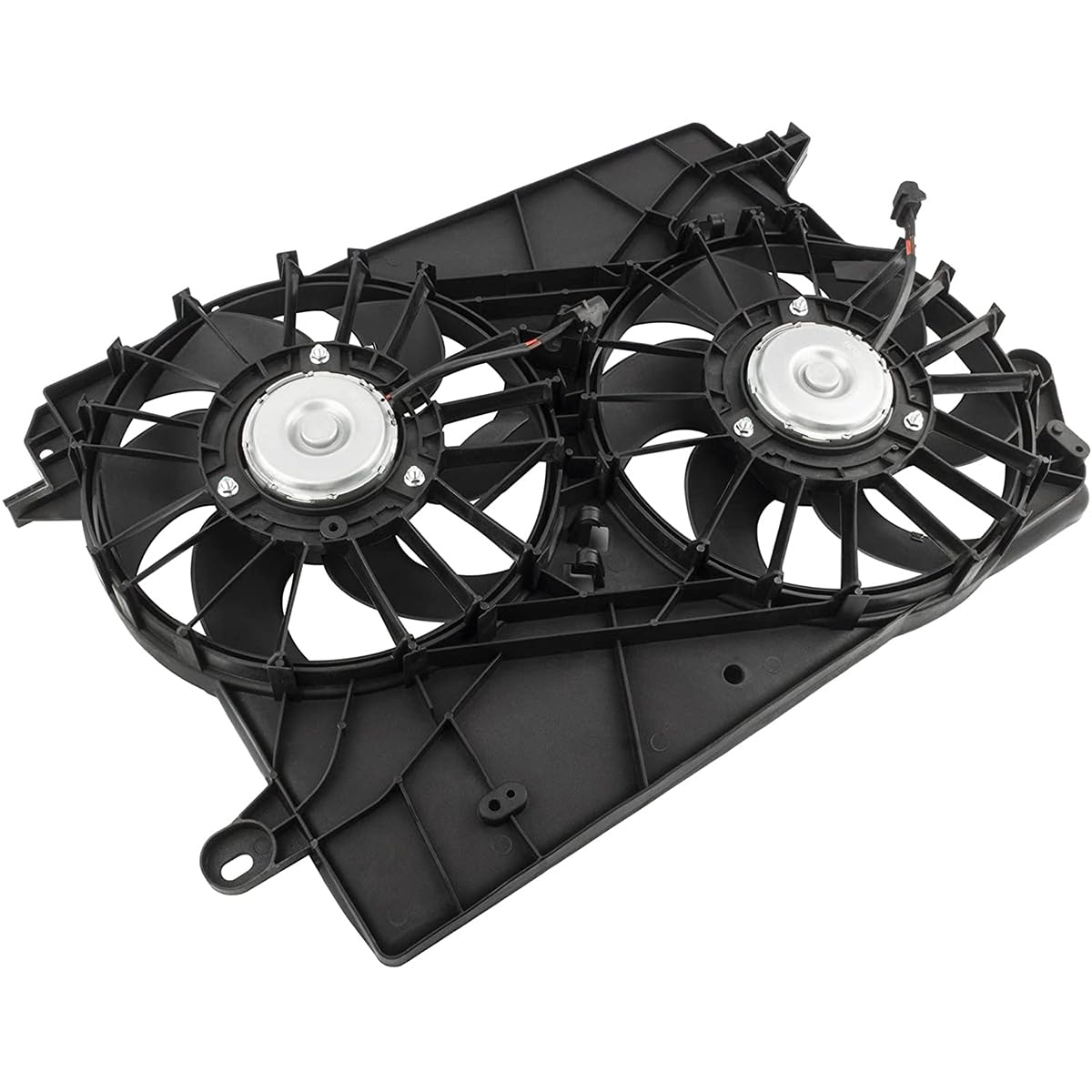 Dual Engine Cooling Fan Assembly Replacement for Chrysler 300 2005-2008, Dodge Challenger 2008, Charger 2006-2008, Magnum 2005-2008 - OEM# 5174358AA CH3115132 - Perfect for Overheating Prevention & Engine Cooling System Repair
