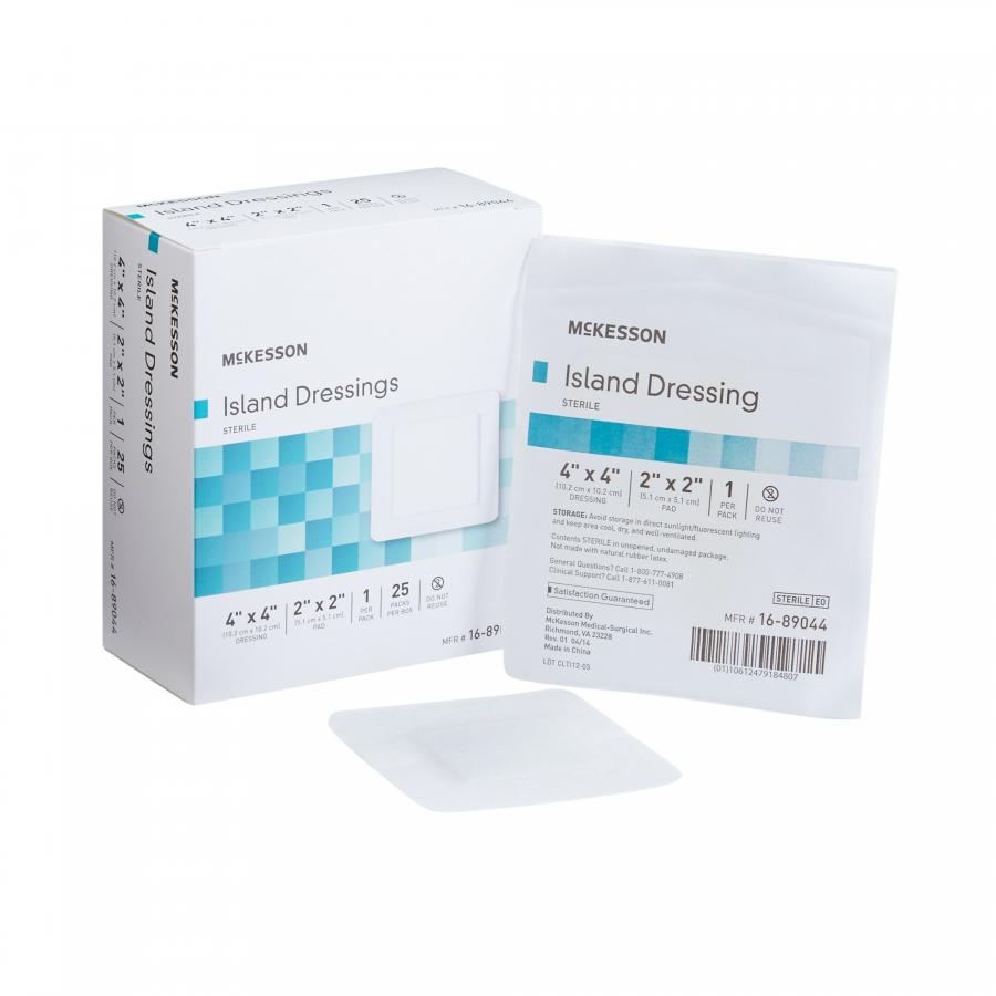 McKesson Island Dressing - Sterile Wound Care Pads for First Aid, Burns & Surgical Wounds (Various Sizes) - Ideal for Home, Hospital & Emergency Kits
