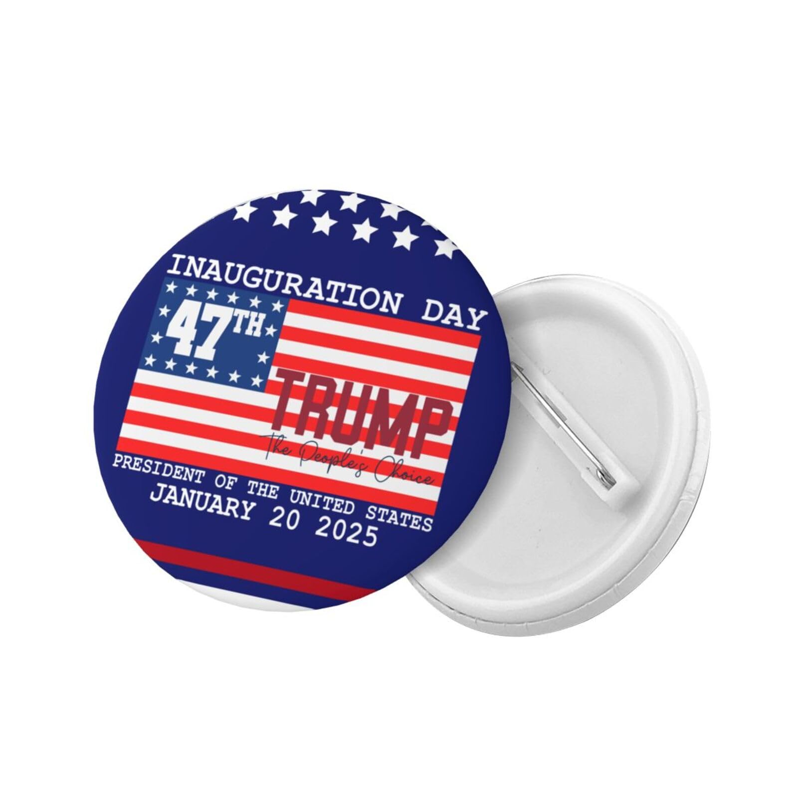Trump Inauguration Day 2025 Commemorative Pin - January 20th MAGA Round Badge for Clothes, Bags & Hats - Collectible Political Button for Trump Supporters & Campaign Events - Perfect for Rallies, Protests & Patriotic Outfits