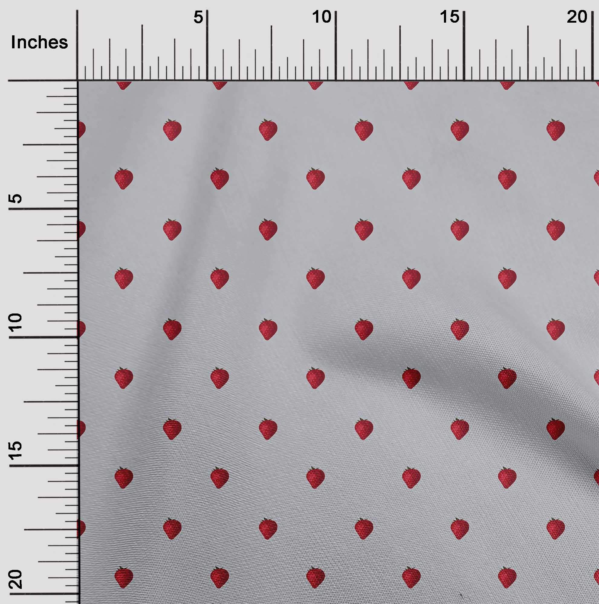 oneOone Cotton Cambric Fabric - Strawberry Fruit Printed Craft Fabric - 56 Inch Wide - Perfect for DIY Sewing, Quilting, Dressmaking & Home Decor Projects
