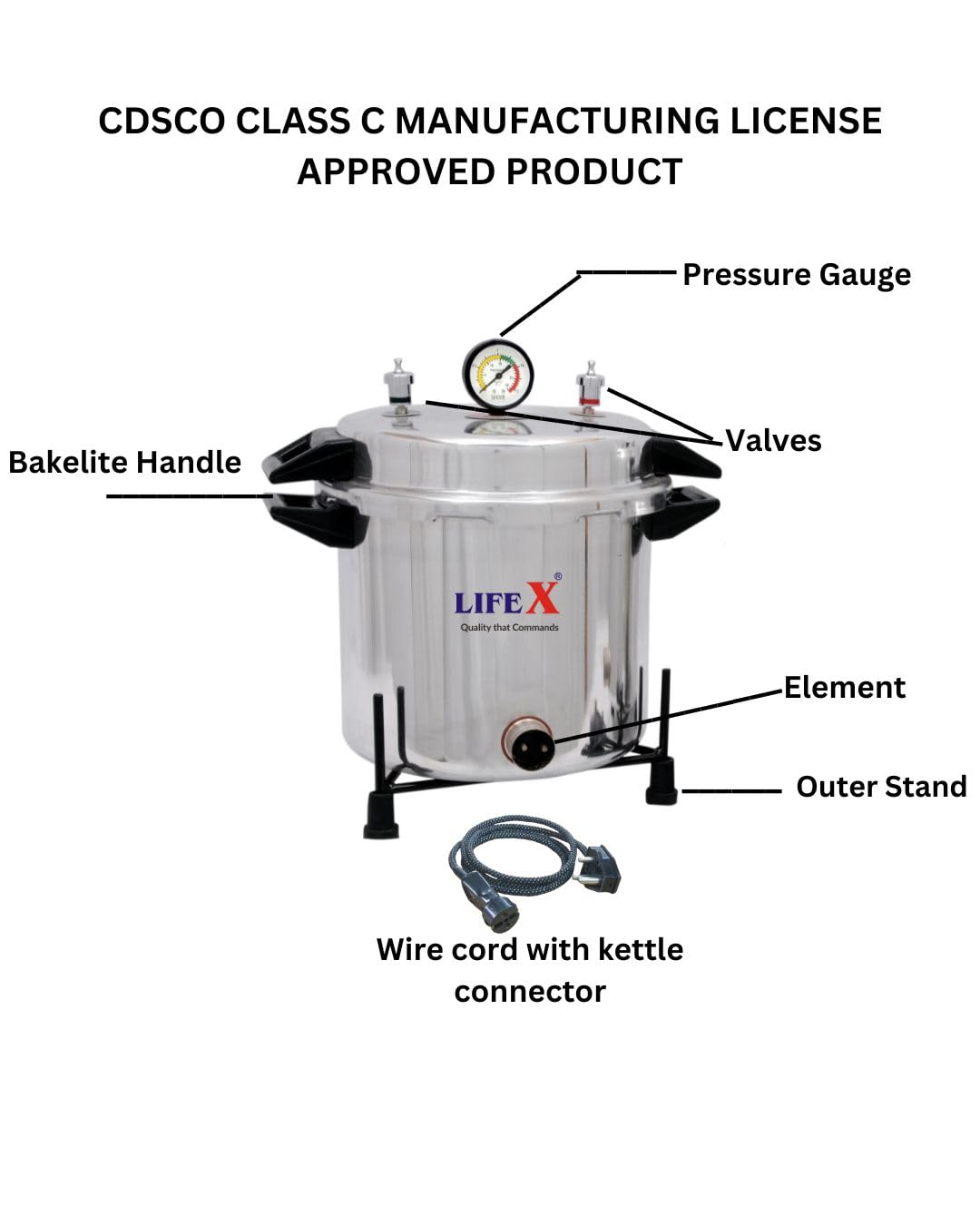 LIFEX 23L Electric Autoclave Sterilizer for Medical Equipment - 12