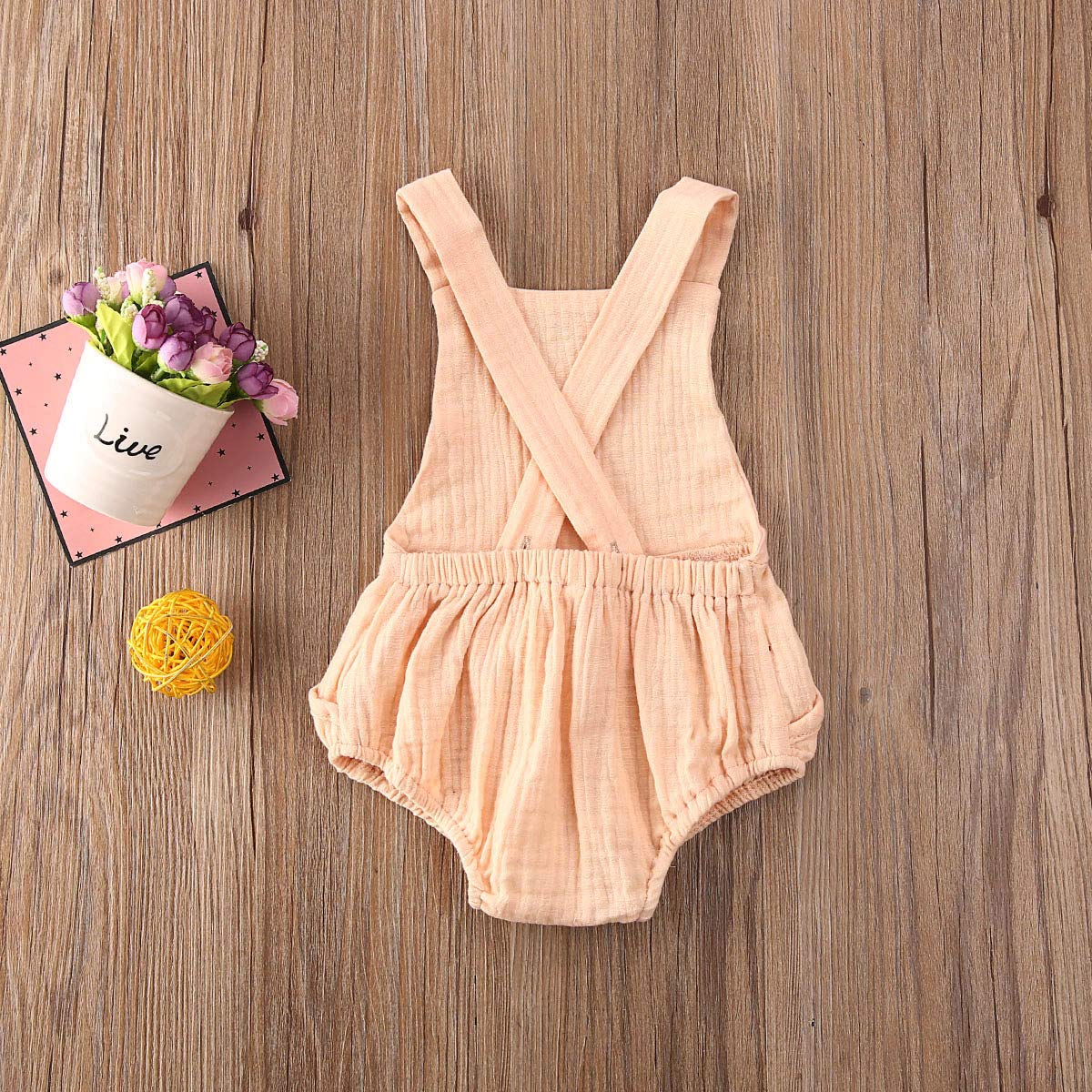 Newborn Baby Boy & Girl Sleeveless Romper Bodysuit - 100% Cotton Summer Outfit, Backless Overalls for Infants | Perfect for Playtime, Beach & Photo Shoots