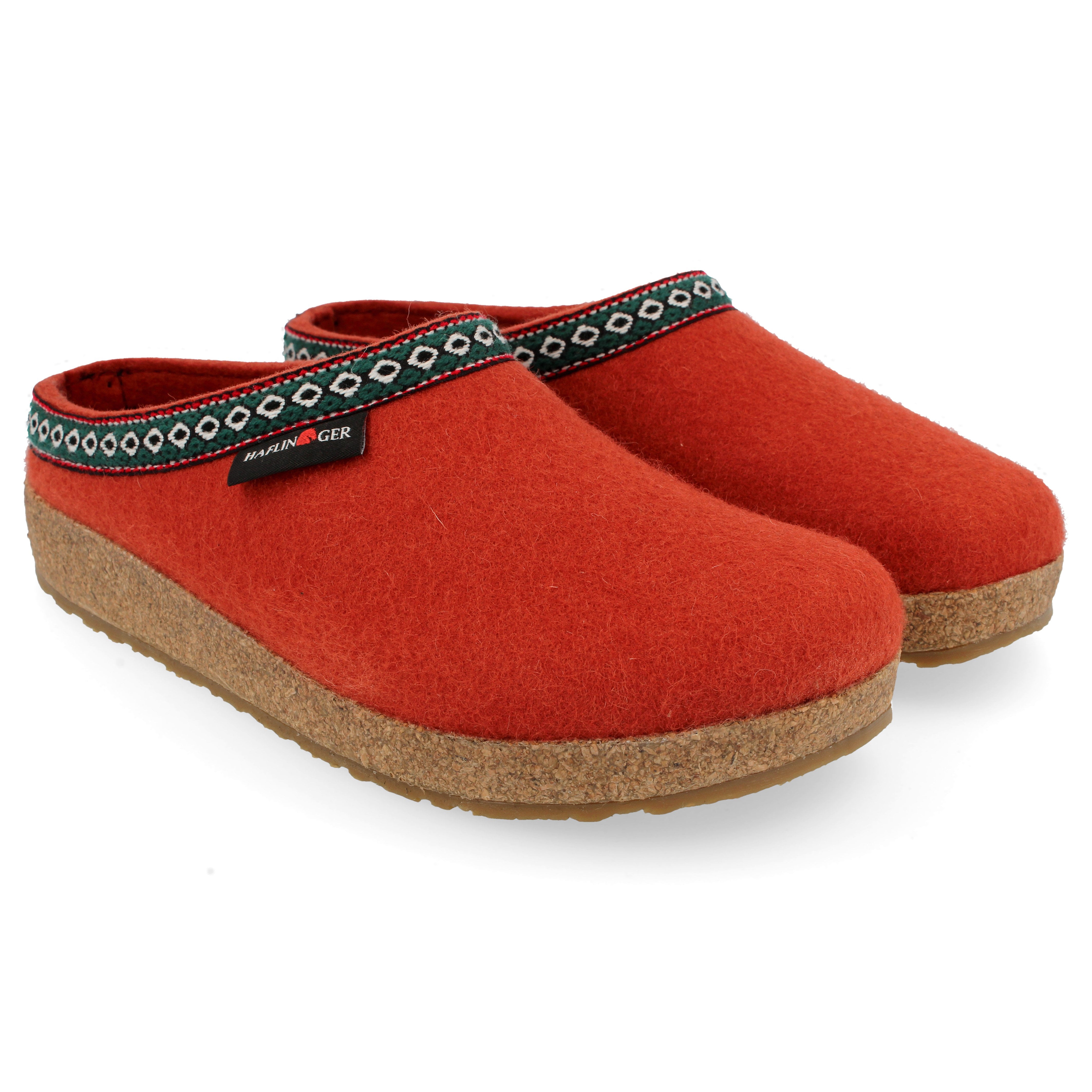 HAFLINGER GZ Wool Clog Slippers for Women & Men - Comfortable Indoor/Outdoor House Shoes - Warm Winter Footwear for Home, Office & Relaxation