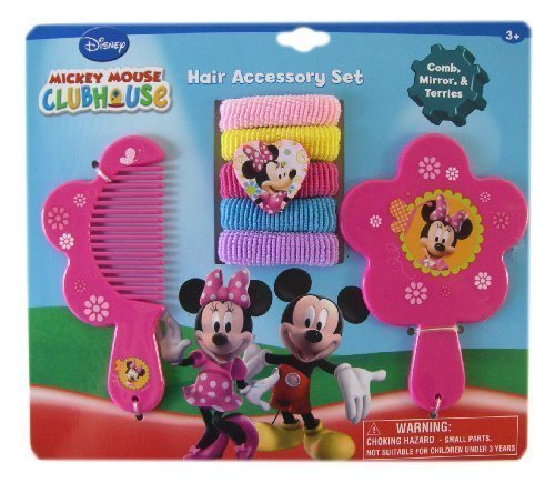 Minnie Mouse Hair Accessories Set - 7pc Minnie Vanity Kit with Hair Clips & Bows for Girls | Disney Mickey Mouse Clubhouse Collection | Perfect Birthday & Holiday Gift for Kids