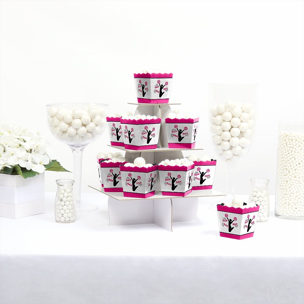 Cheerleader Party Favor Boxes - Set of 12 for Birthday & Team Spirit