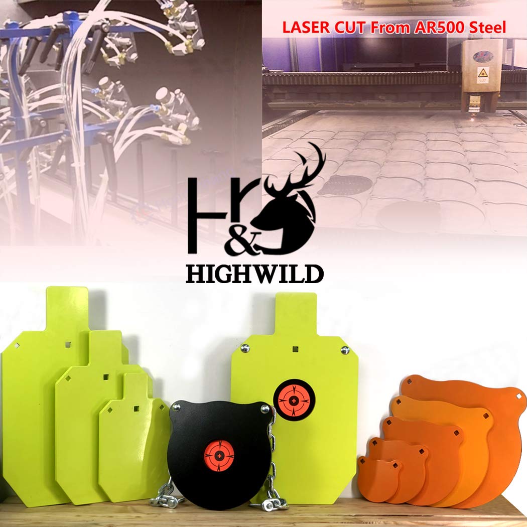 Highwild Adjustable AR500 Steel Target Stand System - Heavy Duty Shooting Target Holder for Outdoor Range Practice & Training