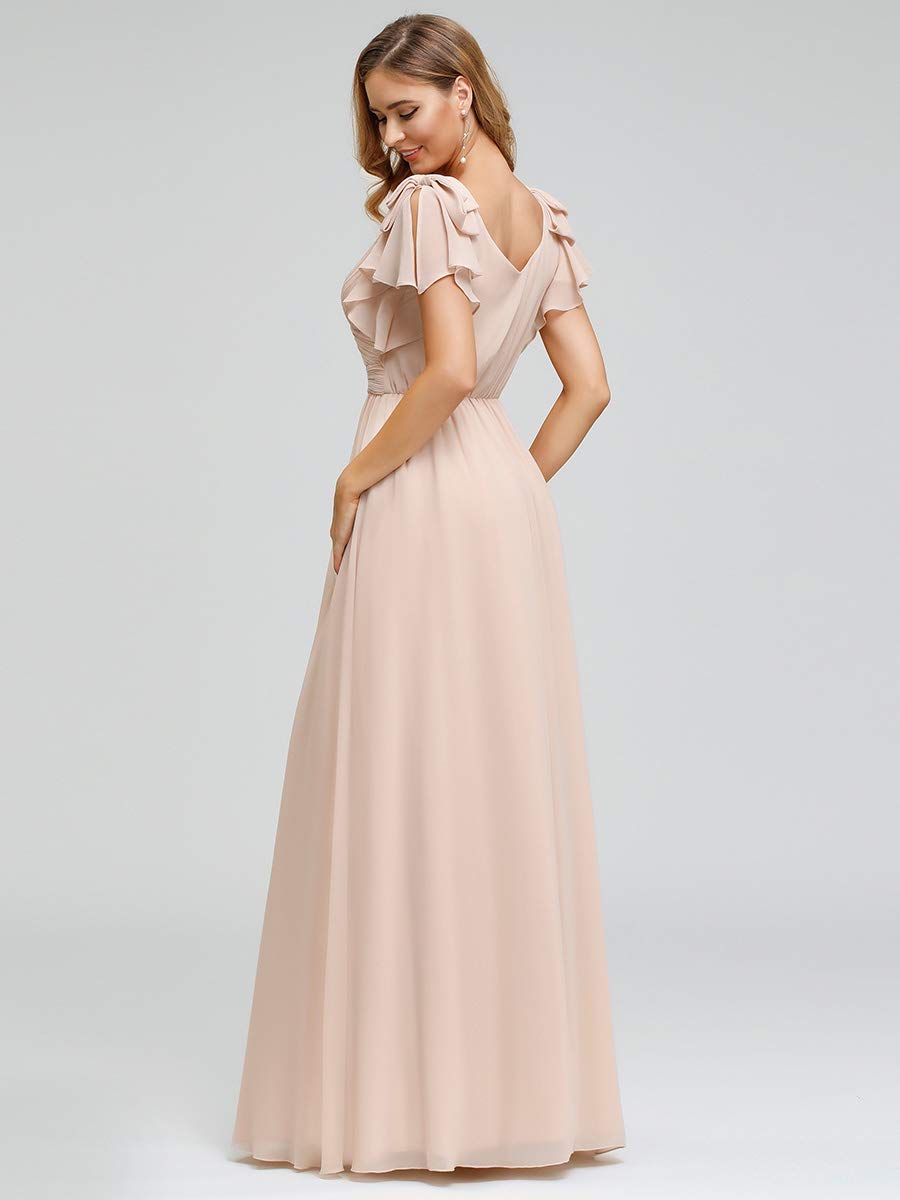 Ever-Pretty Women's A-Line Wedding Bridesmaid Dress - Long Formal Gown with V-Neck & Flowy Skirt (Style 7709) | Perfect for Weddings, Prom, Evening Parties & Special Occasions