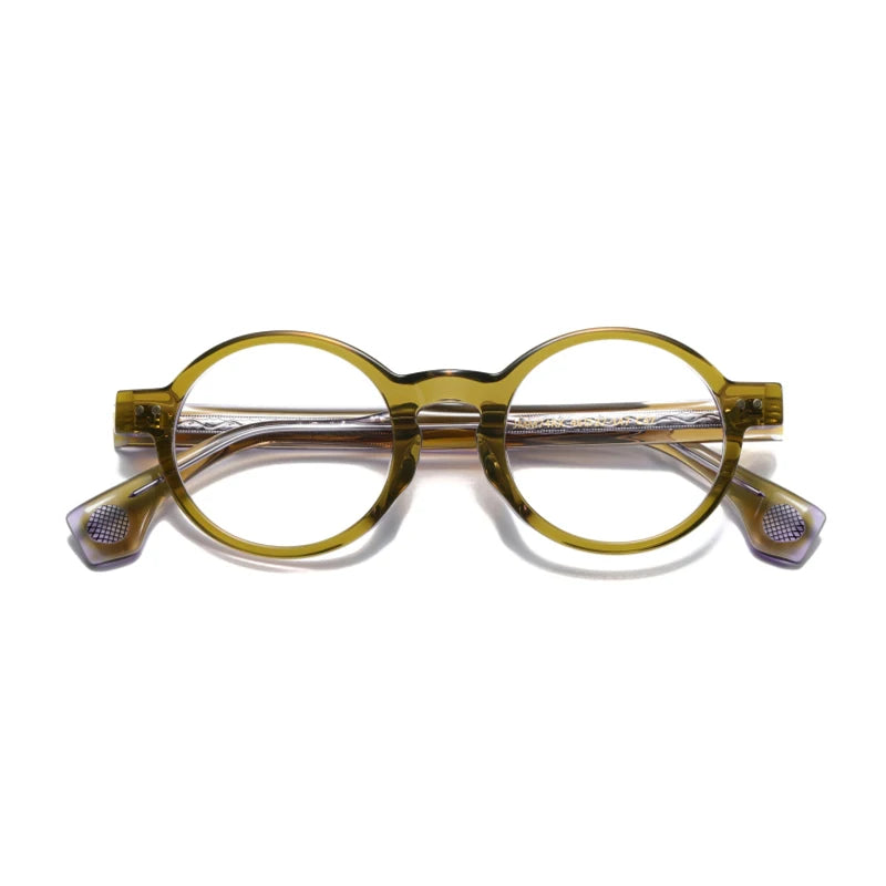 Stylish Black Unisex Acetate Round Eyeglasses Frame 51474 | Full Rim Glasses for Men & Women | Perfect for Reading, Work & Fashion Accessories