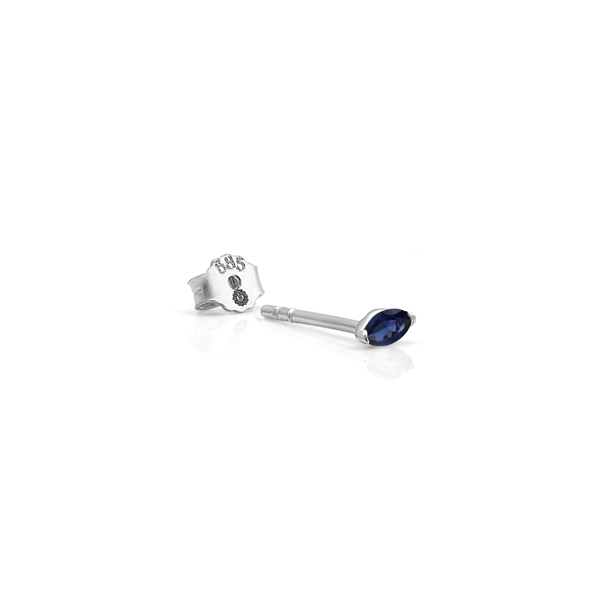 14k White Gold Blue Sapphire Marquise Screw Back Earrings for Women - Elegant Dangle Earrings for Weddings, Parties & Special Occasions