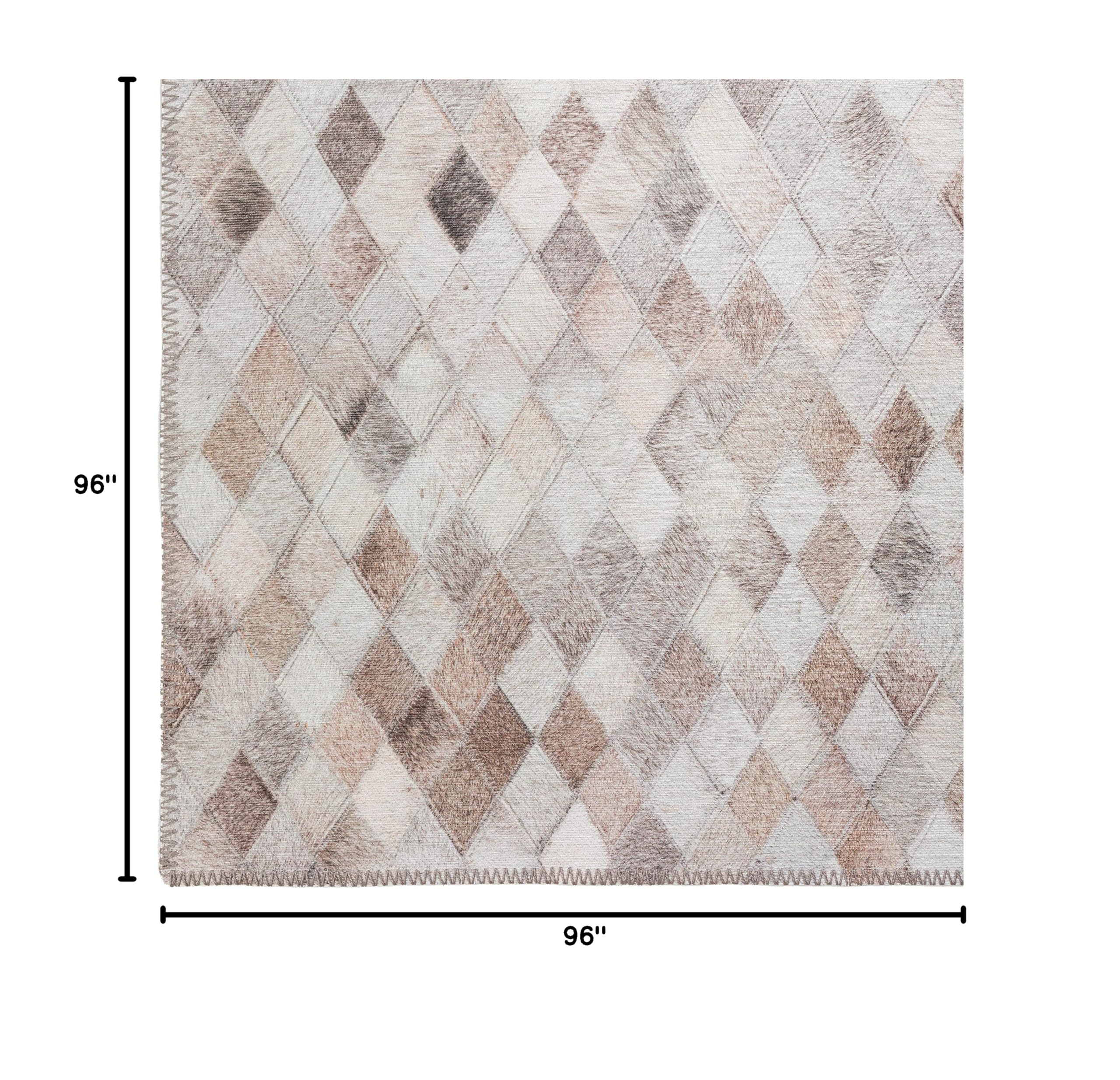 Addison Rugs Laredo ALR36 Gray 8' x 8' Indoor Outdoor Round Area Rug - Machine Washable, Non-Shedding, Easy Clean - Perfect for Bedroom, Living Room, Dining Room, Kitchen, Entryway & Patio Decor
