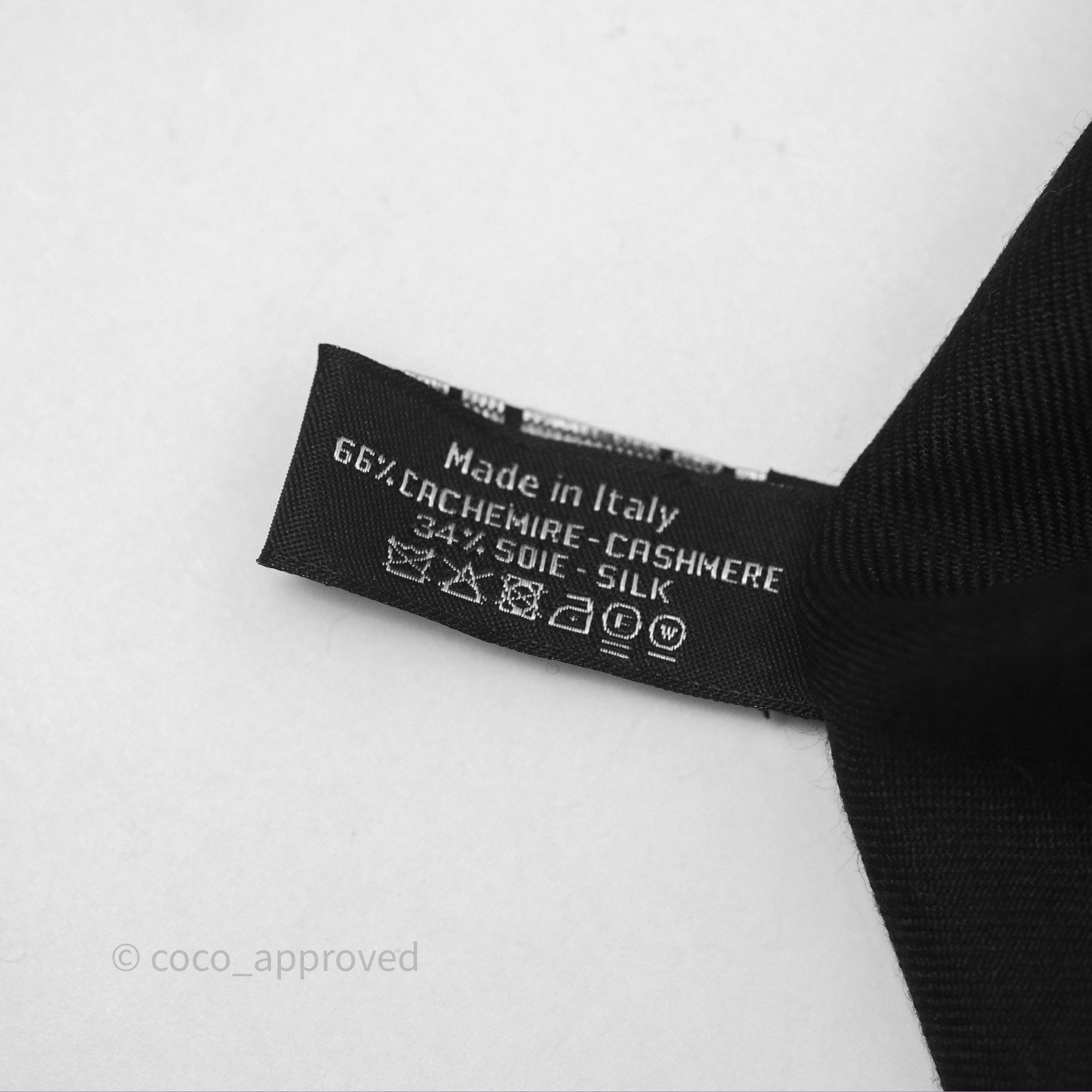 Chanel CC Logo Cashmere Silk Scarf Stole - Black & White | Luxury Fashion Accessory for Women, Gift for Her, Perfect for Parties & Special Occasions